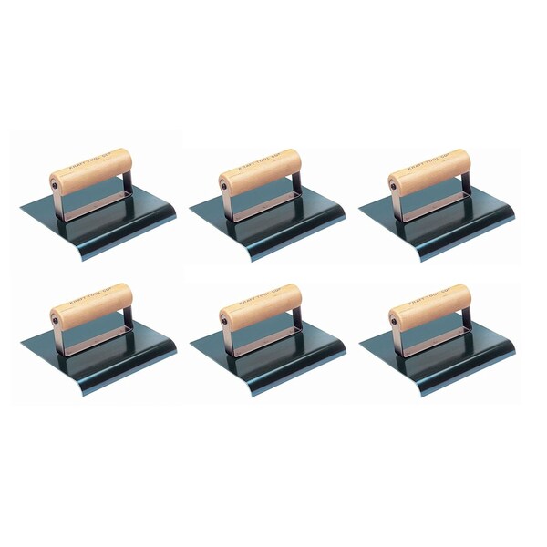 Co. CF574 6 in. x 4 in. Blue Steel Edger with 1/2 in. Radius and Wood Handle, 6PK